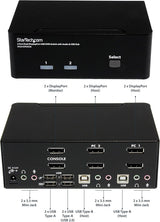 StarTech.com 2-Port DisplayPort KVM Switch - Dual-Monitor - 4K 60 - wi