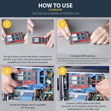StarTech M.2 to SATA Adapter for M.2 SATA SSDs, Dual Slot M2 Drive Hos