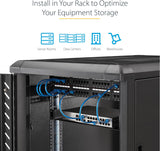 Startech CABSHELF1U 19IN Black 1U Universal Fixed Server Rack Cabinet Shelf
