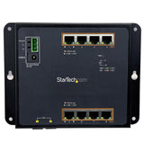 StarTech.com Industrial 8 Port Gigabit PoE+ Switch w/2 SFP MSA Slots -