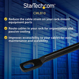 StarTech 10-Pack Horizontal Lacing Bar, Server Rack Cable Management,