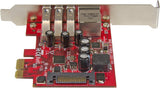 STARTECH 3 Port PCI Express USB 3.0 Card Plus Gigabit Ethernet, Fits S