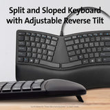 Clavier ergonomique scindé Kensington Pro Fit filaire, taille complète, intégré