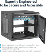 StarTech.com Armoire Réseau 4-Montants 9U Monté Mur avec Tablette 1U, 19