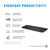 Clavier filaire HP 125 – USB noir pleine taille