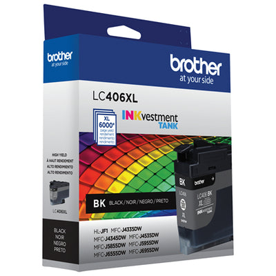 Brother LC406XLBK Black Ink Cartridge - 6000 Pages