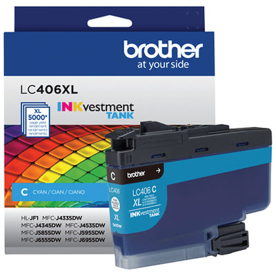 Brother LC406XLCS INKVESTMENT Cyan Ink Cartridge