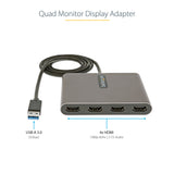 StarTech.com Adaptateur USB 3.0 vers quad HDMI, USB vers 4x moniteur HDMI