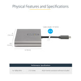 Adaptateur StarTech.com USB-C vers quad HDMI, convertisseur USB-C vers 4x moniteurs HDMI