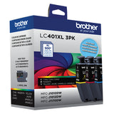 Brother LC401XL 3-Pack Color Ink Cartridges - High Yield