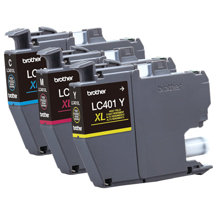 Brother LC401XL 3-Pack Color Ink Cartridges - High Yield