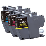 Brother LC401XL 3-Pack Color Ink Cartridges - High Yield