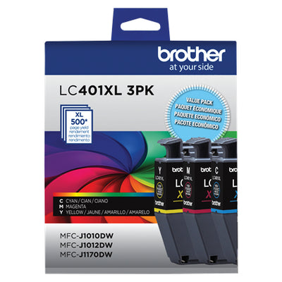 Brother LC401XL3PKS HY 3-Pack Colour Ink Cartridges