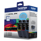 Brother LC401XL 3-Pack Color Ink Cartridges - High Yield