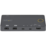 StarTech.com 2 Port Hybrid USB-A + HDMI & USB-C KVM Switch - Single 4K
