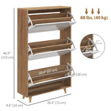 Slim Shoe Storage Cabinet with 3 Flip Drawers and Adjustable Shelves, Shoe Cabinet for 18-24 Pairs