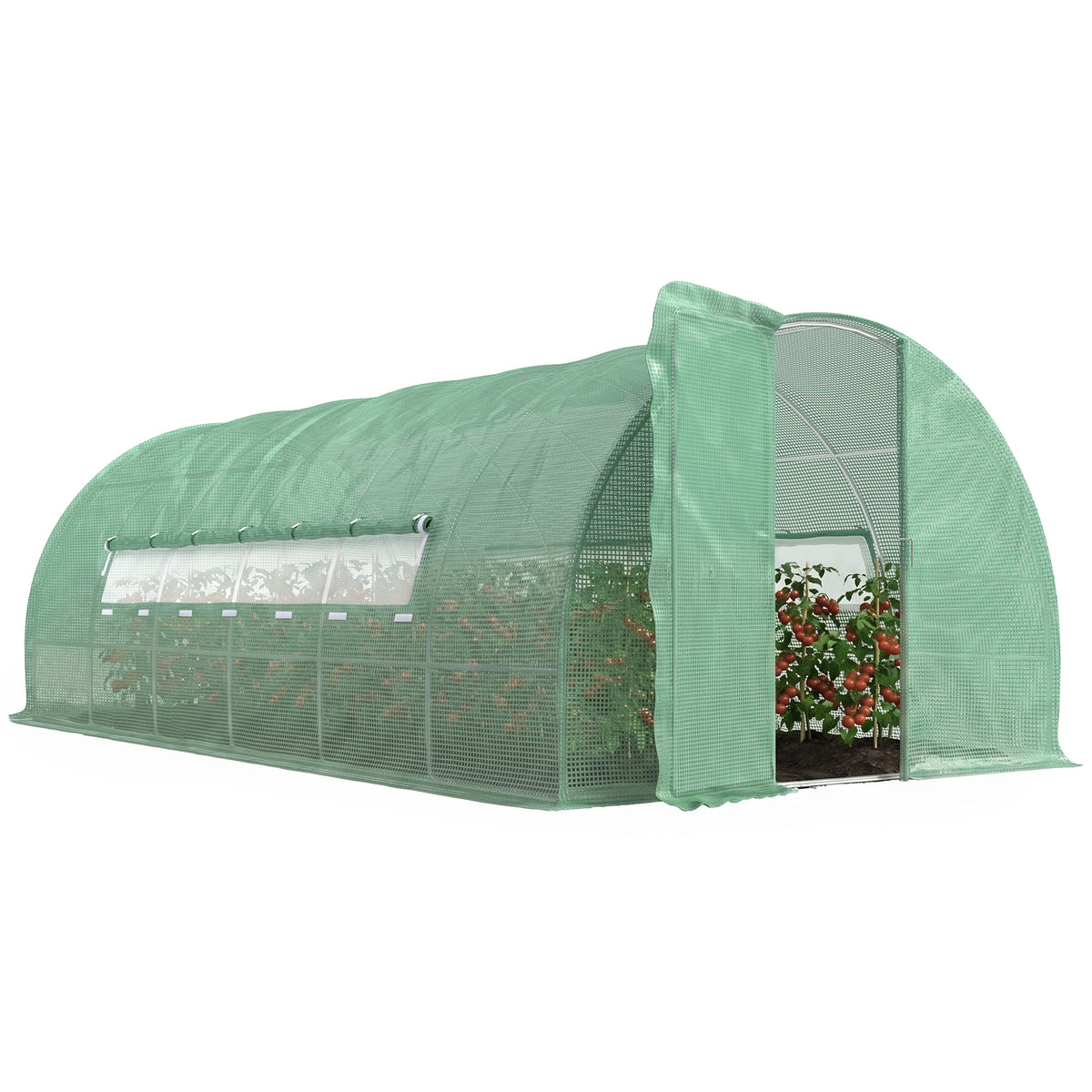 20x10x6.6ft Heavy Duty Outdoor Walk-in Tunnel Greenhouse Portable Garden Planting Warm House with PE Cover