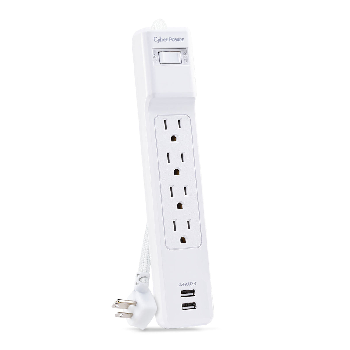 Parafoudre CyberPower P406U blanc 4 sorties CA 125 V 1,8 m