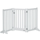 3-Panel Foldable Dog Gate with Feet for Medium Dogs and Below