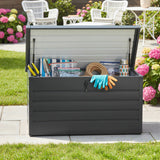 Large Deck Box, Outdoor Storage Container with Lock for Pool Toys