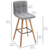 Modern Bar Stools Set of 2, 38