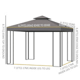 10' x 10' Patio Gazebo Outdoor, Canopy Shelter with Double-tier Roof