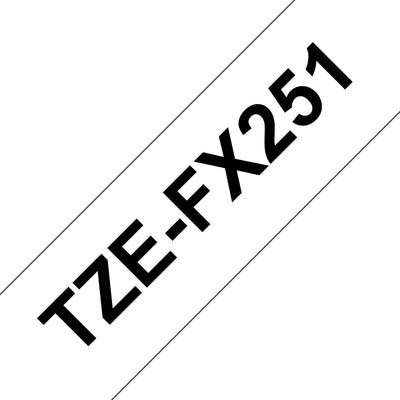 Laminated Flexible ID Tapes 24MM Black on White Multi 6