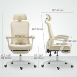 Ergonomic Office Chair, Mesh Reclining Desk Chair with Adjustable Lumbar Support, Headrest