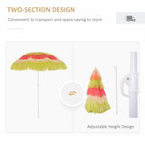 6FT Beach Umbrella Tilt Sunshade Height Adjustable Outdoor Market Patio Yard Crank Deck Sun Shade