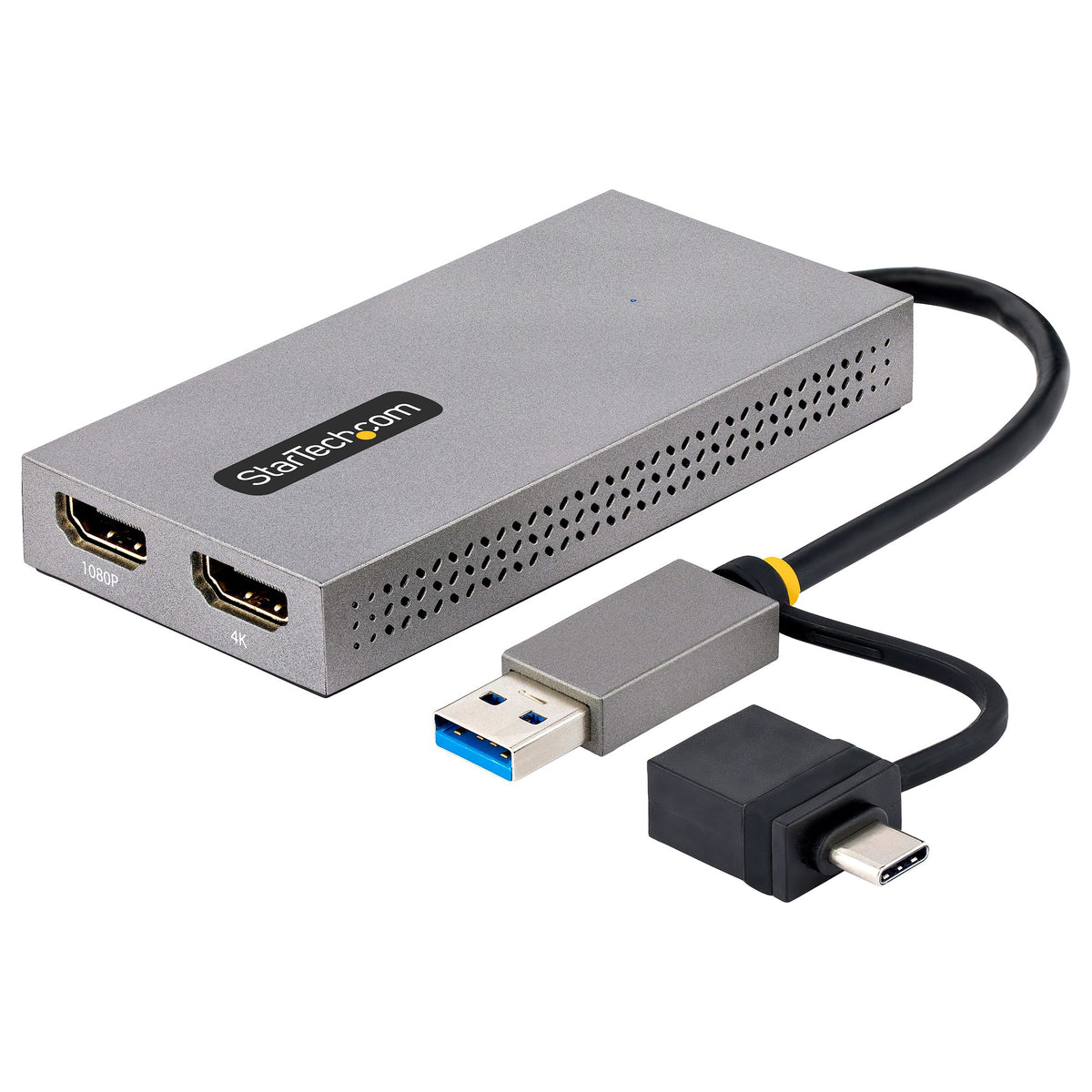 StarTech.com USB to Dual HDMI Adapter, USB A/C to 2x HDMI Displays (1x