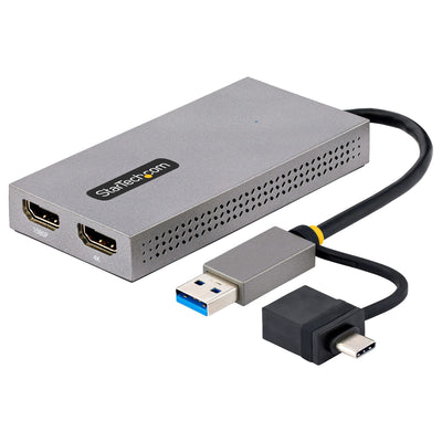 StarTech.com USB to Dual HDMI Adapter, USB A/C to 2x HDMI Displays (1x