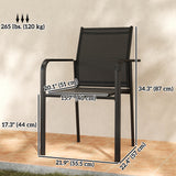 Stackable Patio Chairs Set of 4, Outdoor Dining Chairs with 20