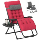 Padded Folding Recliner Chair, Adjustable Backrest