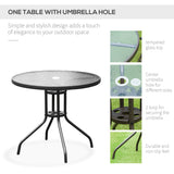 6 Pieces Outdoor Dining Set for 4 with Umbrella Patio Outdoor Furniture Set with Round Table 4 Folding Chairs