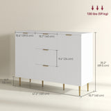 Armoire de Rangement de Cuisine Moderne, Buffet Bahut avec 3 Tiroirs et Étagères Ajustables pour Cuisine Couloir