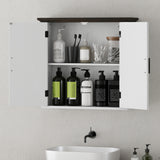 Bathroom Wall Cabinet, Farmhouse Medicine Cabinet Wall Mounted with 2 Doors and Adjustable Shelf
