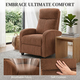 Corduroy Home Theater Seating, Push Back Recliner Chair with Padded Seat for Living Room