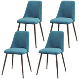 Upholstered Dining Chairs Set of 4, Velvet Accent Chair with Back and Wood-grain Steel Leg for Kitchen