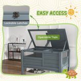 Wooden Tortoise House Habitat with Shelf, Light Support Frame, Tray for Indoor Use, 33