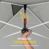9.6 x 9.6 ft Pop Up Canopy Tent with Pockets, UPF 50+ 1-Button Push Outdoor Instant Canopy with Sandbags
