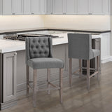 Set of 2 40Inch Button Tufted Bar stools High Counter Dining Height Chairs
