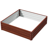 4' x 4' x 1' Raised Garden Bed Galvanized Steel Planter Box for Vegetables