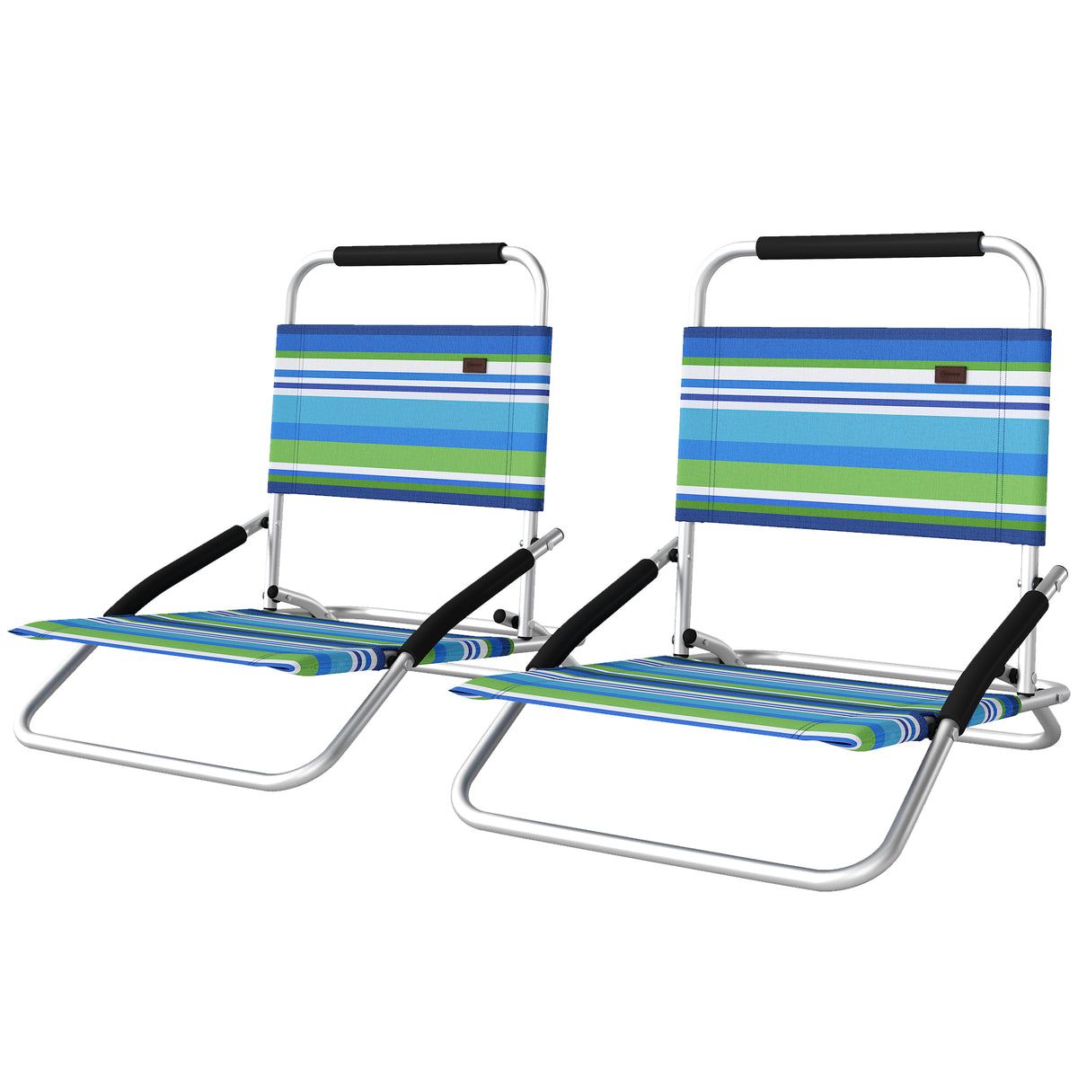 Beach Chair Set of 2, Folding Backpack Beach Chairs