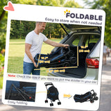 Foldable Pet Stroller for Small Dogs and Cats with 4 Wheels, Mesh Windows, Storage Tray