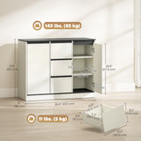 Buffet Cabinet with Soft-Close Hinges, Modern Sideboard with 3 Drawers and 2 Adjustable Shelves
