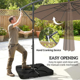 9.6ft Offset Patio Umbrella Garden Hanging Parasol Banana Cantilever Umbrella with Base