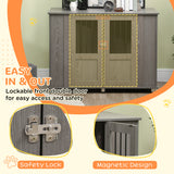 Dog Crate Furniture with Lockable Magnetic Door, Adjustable feet for Extra Large, Medium & Small Dogs
