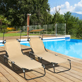 2 chaises longues patio pliantes