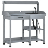 Potting Bench Table Garden Work Bench Workstation with Drawer