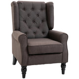 Fauteuil d'appoint en tissu, fauteuil à oreilles avec pieds en bois
